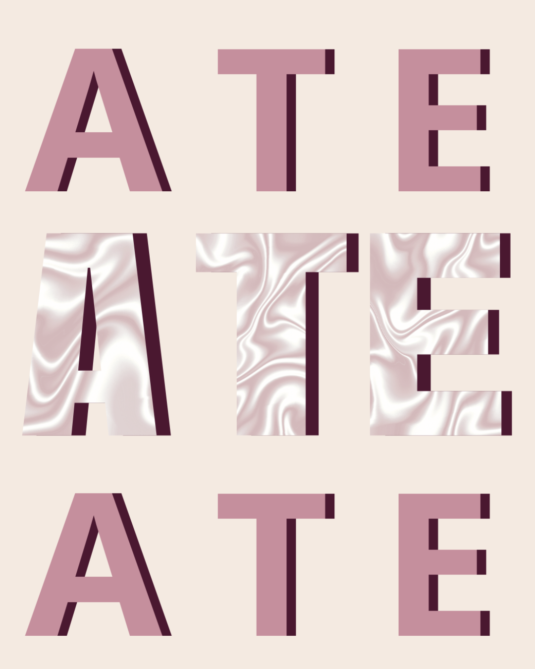 Tweede helft van de doorlopende CREATE-typografie